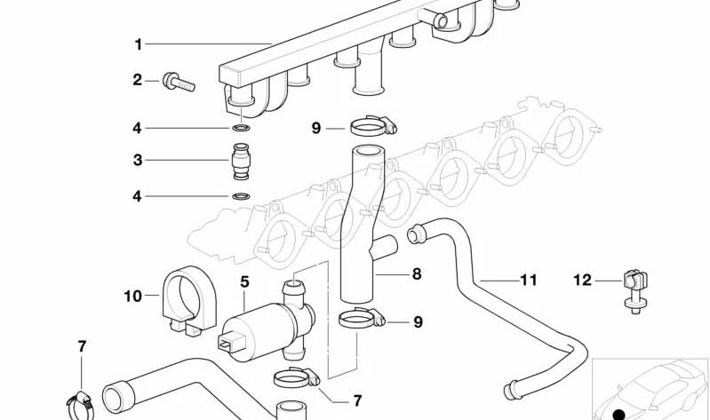 Ringage joint torique pour la série BMW 3 E36 (OEM 13411404130). BMW d'origine