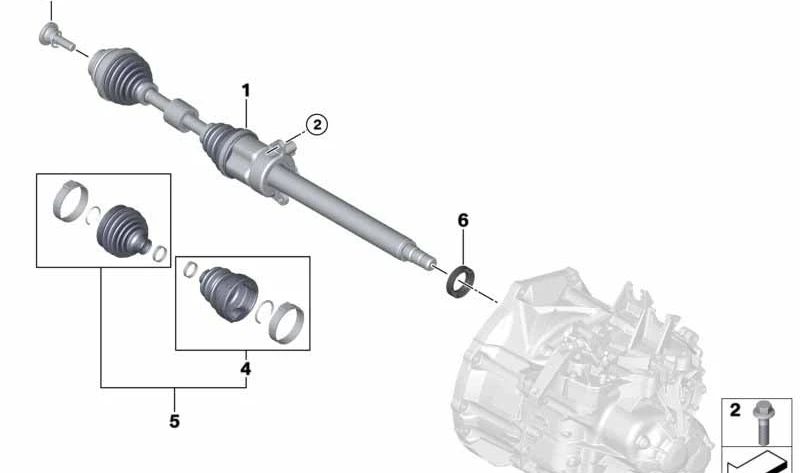 Kit de reparación fuelle interior/exterior OEM 31608618546 para BMW F52, F45, F46, F48, F49, F39 y MINI F55, F56, F57, F54, F60. Original BMW y MINI.