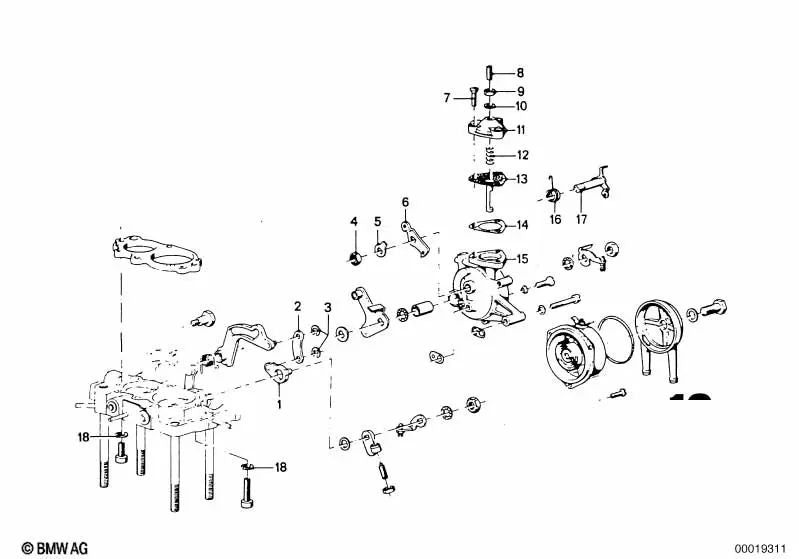 Membran für BMW Serie 5 E12 (OEM 13111257195). Original BMW.