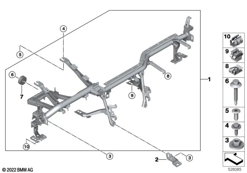 Estructura portante del tablero de instrumentos para BMW G42, G87 Serie 3 G20, G20N, G21, G21N, G28, G28N, G80, G81 Serie 4 G22, G23, G26, G82, G83 (OEM 51459462985). Original BMW