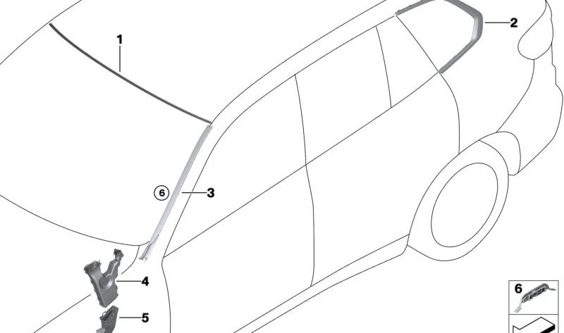 Cristal lateral trasero izquierdo OEM 51377444087 para BMW G05, G18, F95. Original BMW