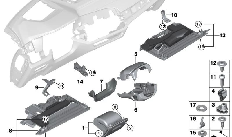 Colonne de direction supérieure OEM 51457952182 pour BMW G05, G18, F95, G06, F96, G07. BMW d'origine.