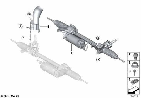 Electric steering box for BMW 7 Series G11N, G12, G12N (OEM 32105A3ADA2). Genuine BMW