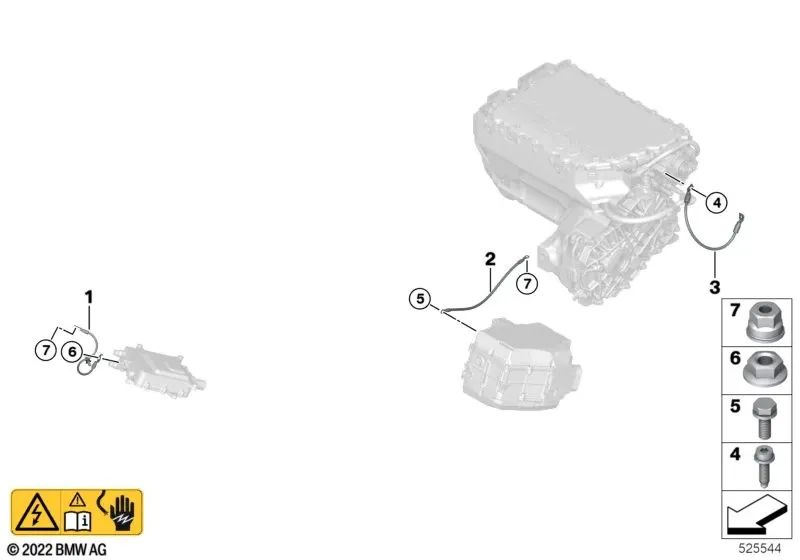 Cable de masa para BMW U06 Serie 2, U11 X1 (OEM 61295A5D0D7). Original BMW