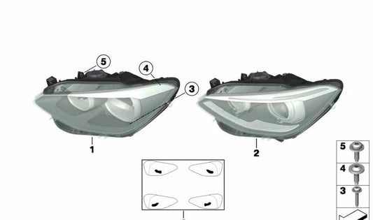 Beacon destro per BMW F20, F21 (OEM 63117229672). BMW originale