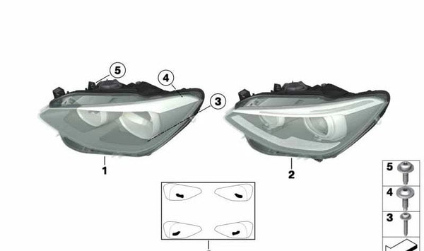 Faro izquierdo Xenón AHL OEM 63117296907 para BMW F20, F21. Original BMW.