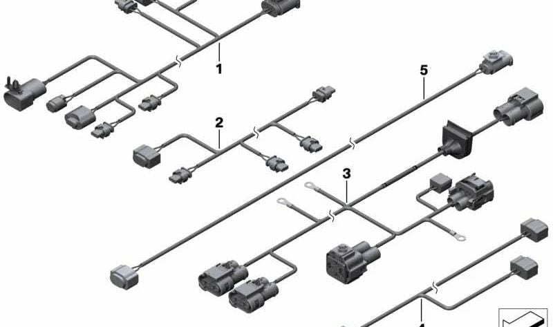 Cableado del Parachoques Delantero para BMW F25, F26 (OEM 61129335481). Original BMW