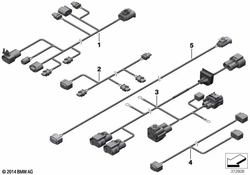 Rear wiring harness for BMW X3 F25 (OEM 61129304732). Original BMW.