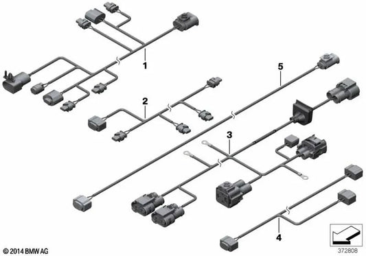 Arnés de cables trasero para BMW X3 F25 (OEM 61129304732). Original BMW.