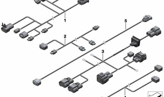 Cableado Trasero para BMW X3 F25 (OEM 61129315098). Original BMW