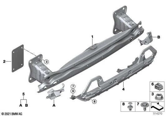 Adaptador Soporte trasero para BMW I20 (OEM 51129491445). Original BMW