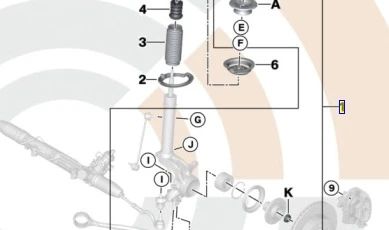 Juego de reparación de soporte para BMW Serie 5 E60, E61 (OEM 31352348004). Original BMW