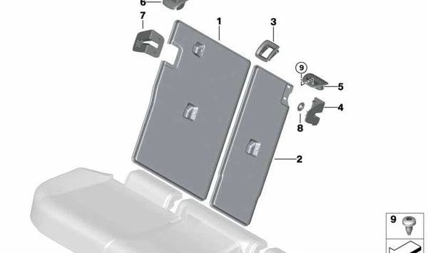 Cubierta de Cerradura para BMW Serie 3 G21, G81, Serie 4 G26, X3 G01, X4 G02 (OEM 52207479144). Original BMW