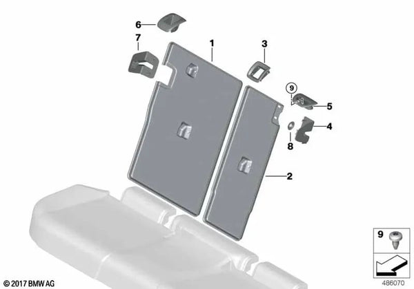 Cubierta del Cerrojo para BMW X3 G01, G08, X4 G02 (OEM 52207949749). Original BMW