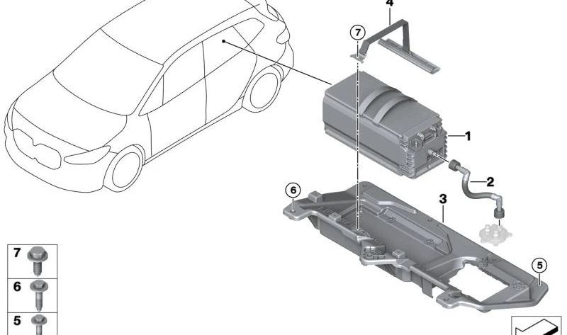 Battery degassing tube for BMW F70, U06, U11, U10, MINI U25 (OEM 61215A27148). Original BMW