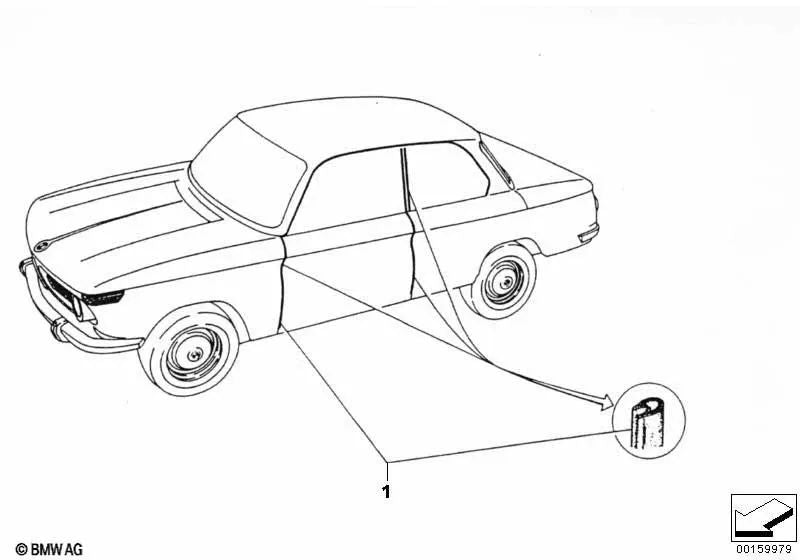 Protección de Cantos para BMW E46, F30 (OEM 51711801810). Original BMW