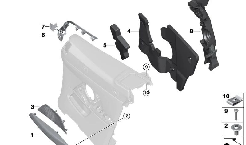 Cubierta derecha para BMW G23, G23N (OEM 51435A11B08). Original BMW