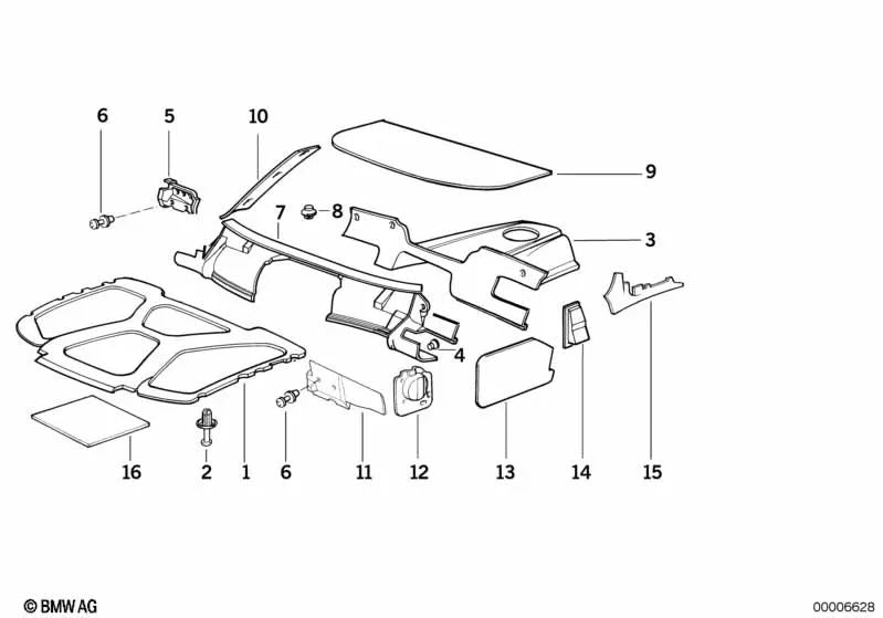 Aislamiento acústico puerta delantera derecha para BMW Serie 3 E36 (OEM 51488228030). Original BMW