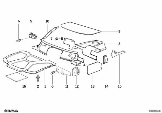 Aislamiento acústico puerta delantera derecha para BMW Serie 3 E36 (OEM 51488228030). Original BMW