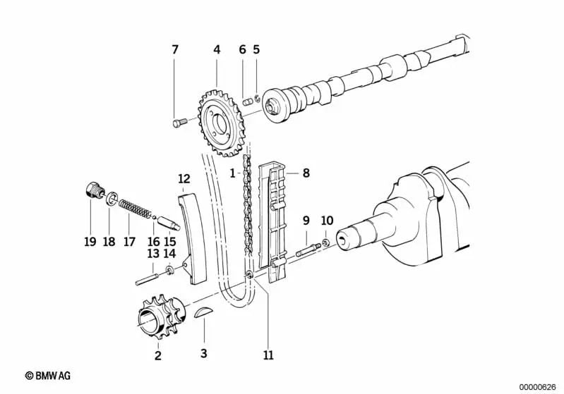 Lagerbolzen for BMW E21, E30, E12, E28, E24, E23 (OEM 11111744363). Genuine BMW.