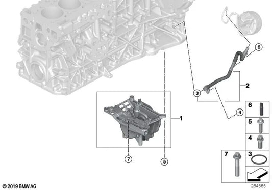 Tubería de vacío para BMW Serie 3 E90N, E91N, E92, E92N, E93, E93N, Serie 5 F07, F10, F11, Serie 7 F01, F02, X5 E70N, X6 E71 (OEM 11667823405). Original BMW