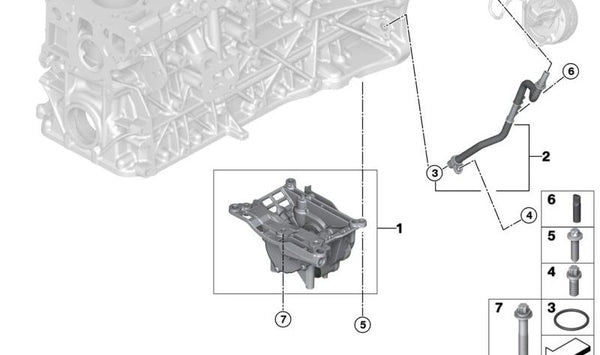 Tubería de vacío OEM 11668507931 para BMW F10, F11, F01, F02, E70, F15, E71, F16. Original BMW