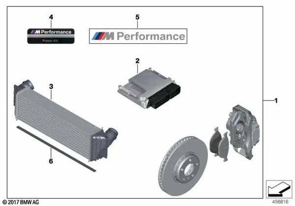 Cubierta del Intercooler para BMW Serie 5 F07, F10, F11, F18N, Serie 6 F06, F12, F13, Serie 7 F01N, F02N (OEM 17517803066). Original BMW.