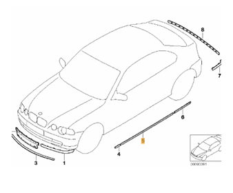 Set Molduras Exteriores Para Bmw E46 Compact. Original Recambios