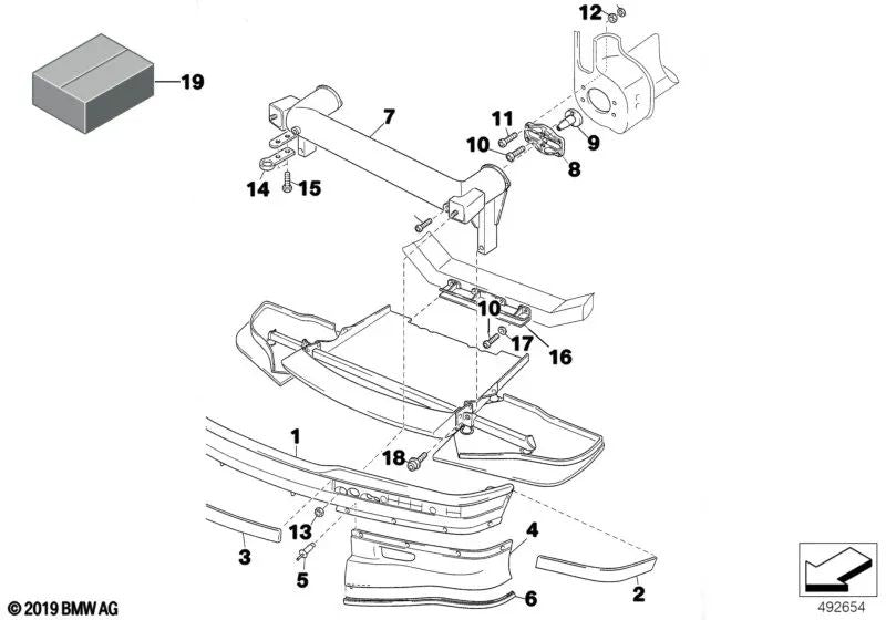 Recubrimiento izquierdo para BMW (OEM 51112486015). Original BMW