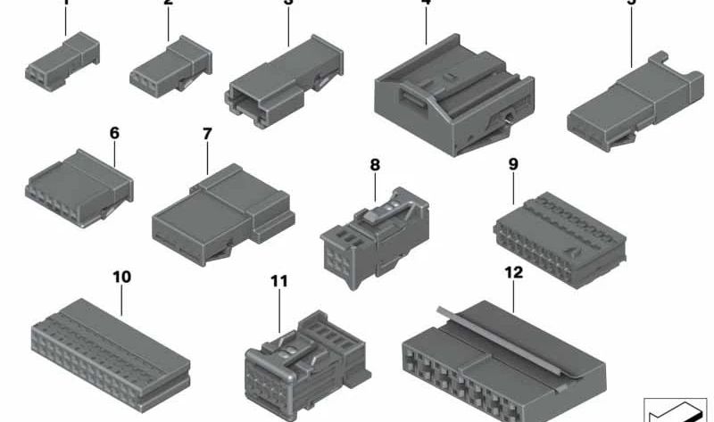 Carcasa universal hembra sin codificar para BMW Serie 1 E81, E82, E87, F20, Serie 3 E46, F30, Serie 4 F32, Serie 5 E60, Serie 6 E63, Serie 7 E65, X1 E84, X3 E83, X5 E53, X6 E71, Z4 E85 (OEM 61139227697). Original BMW.