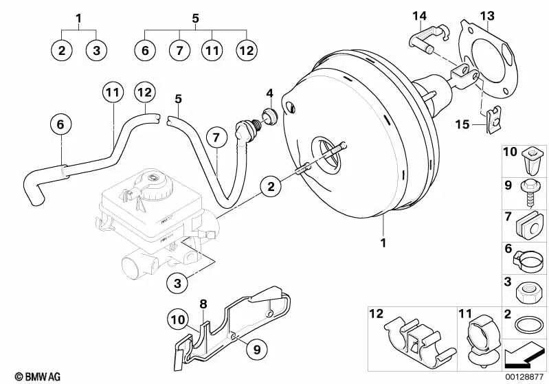 Tubo de vacío para BMW Serie 5 E60, E60N, E61, E61N Serie 6 E63, E63N, E64, E64N (OEM 11667610749). Original BMW