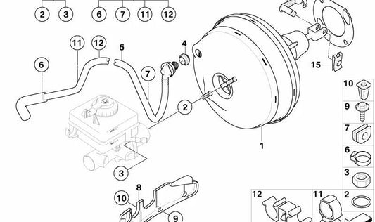 Soporte sujetacables OEM 61131379089 para BMW E34, E60, E32, E31. Original BMW.