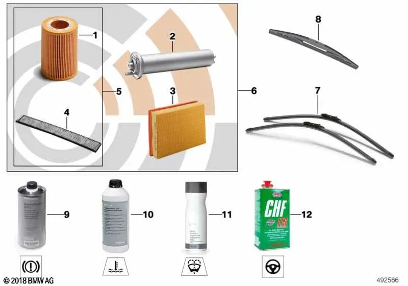 Juego de filtros de aceite para BMW E81, E82, E87N, E88, E90, E90N, E91, E91N, E92, E93, E60N, E61N, F10, F10N, F11, F11N, F01N, F02N, E84, E83N, E70N, F15, E71, F16 (OEM 11427807177). Original BMW