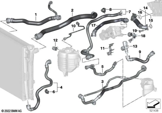 Hose Suction Module for BMW Z4 G29 (OEM 17128653604). Original BMW