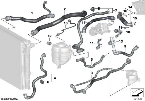 Módulo de Aspiración de Manguera para BMW Z4 G29 (OEM 17128653604). Original BMW