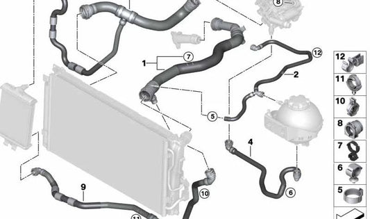 Tube de culasse pour la série BMW 1 F20N, F21N Series 2 F22, F23 Series 3 F30N, F31N, F35N Series 4 F32, F36 (OEM 17128602027). BMW d'origine