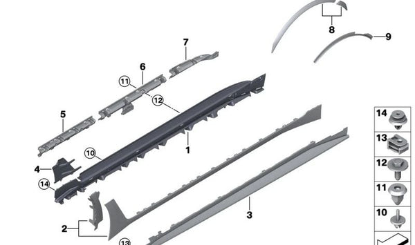 Juego de alerones trasero para BMW Serie 4 G26, G26E, G26F, G26N (OEM 51775A3F259). Original BMW