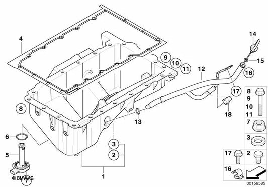 Tornillo hexagonal para BMW E83, E83N (OEM 11137525545). Original BMW.