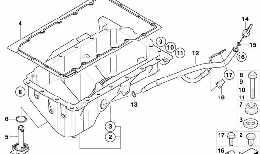 Cárter de aceite OEM 11137544560 para BMW E83. Original BMW.