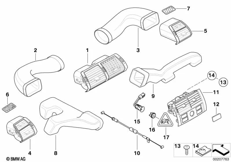 Rejilla del conducto de descongelado izquierda para BMW E53 (OEM 64228402219). Original BMW