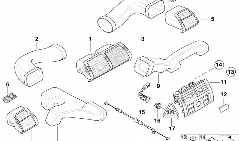 Rejilla de Aire Fresco para BMW X5 E53 (OEM 64228370911). Original BMW