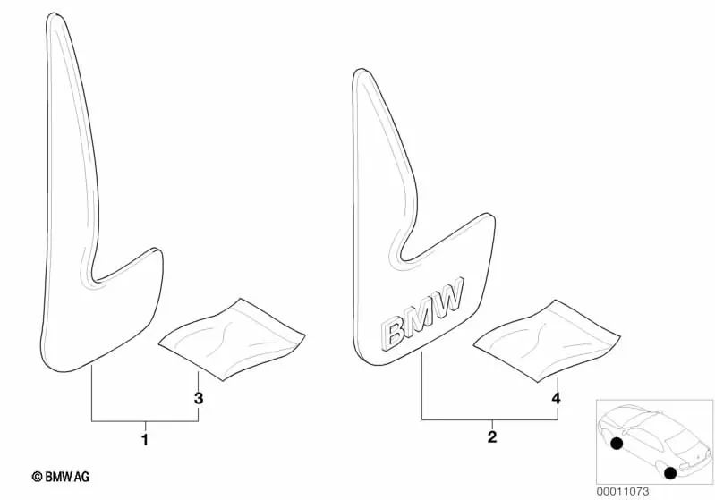 Juego de Piezas de Montaje Delanteras para BMW E34 Serie 5 E32 Serie 7 (OEM 82169401901). Original BMW