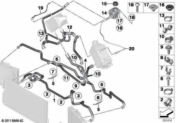 Clip para BMW F10, F06, F12, F13 (OEM 17127846393). Original BMW.