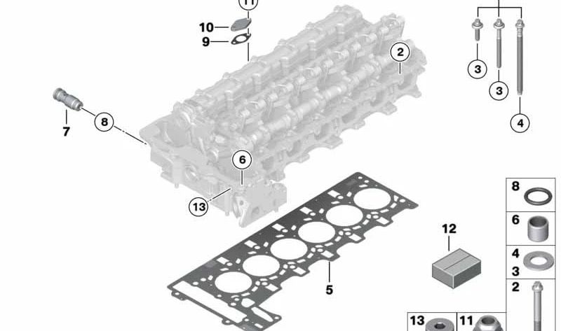 Junta de Culata sin Amianto para BMW Serie 3 E90, E91, E92, E93, Serie 5 E60, E61, F10, F11, F18, X3 E83N, Z4 E85, E89 (OEM 11127555311). Original BMW