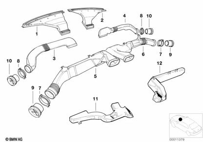 Canal de calefacción izquierdo para BMW E31 (OEM 64221940831). Original BMW