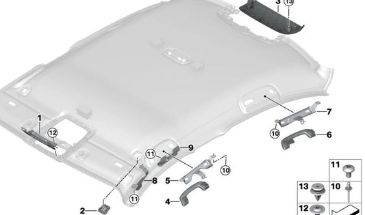 Tampa do microfone OEM 51447496974 para BMW G20, G21, G22, G26, G30, G11, G12, G01, G08, G02, G05, G06, G07. BMW original.