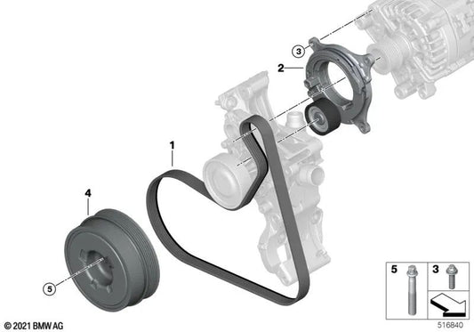 Tensor de correa mecánico para BMW Serie 2 U06, X1 U11 (OEM 11289485813). Original BMW.