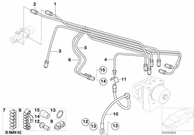 Pipe for BMW 3 Series E21, E36, E46, 5 Series E12, E28, E34, 6 Series E24, 7 Series E38, 8 Series E31 (OEM 34306779187). Genuine BMW.