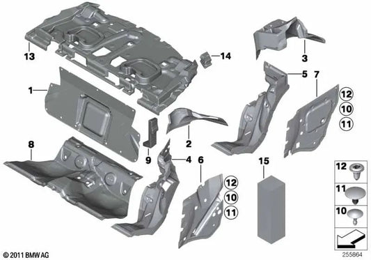 Akustikdämmung für den hinteren Boden für BMW F12, F13 (OEM 51487225721). Original BMW.