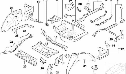 Soporte Isofix Izquierdo para BMW E65, E66 (OEM 41117054325). Original BMW